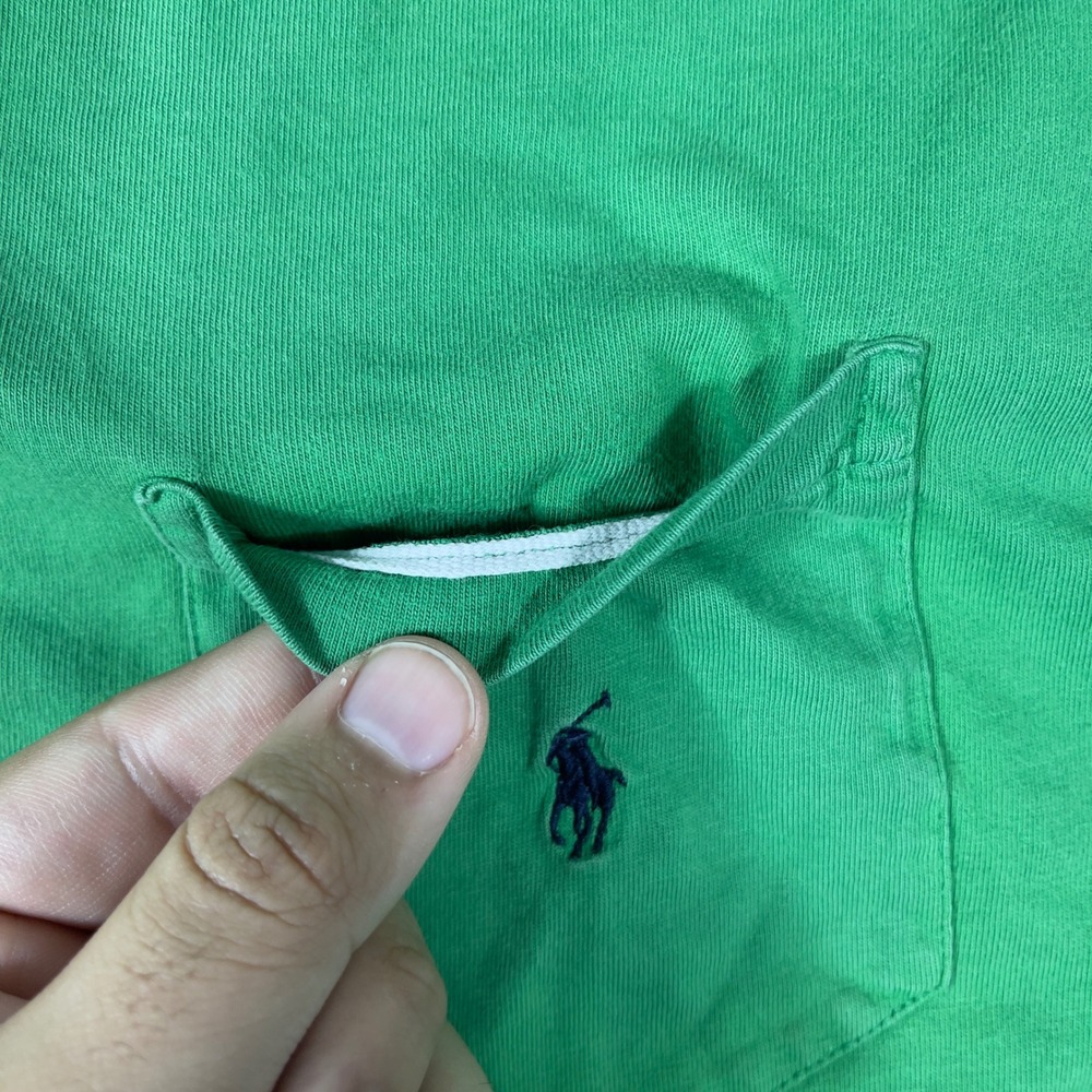 Vintage Polo Ralph Lauren Single Stitch Pocket T-Shirt Mens XL Green - Picture 6 of 8